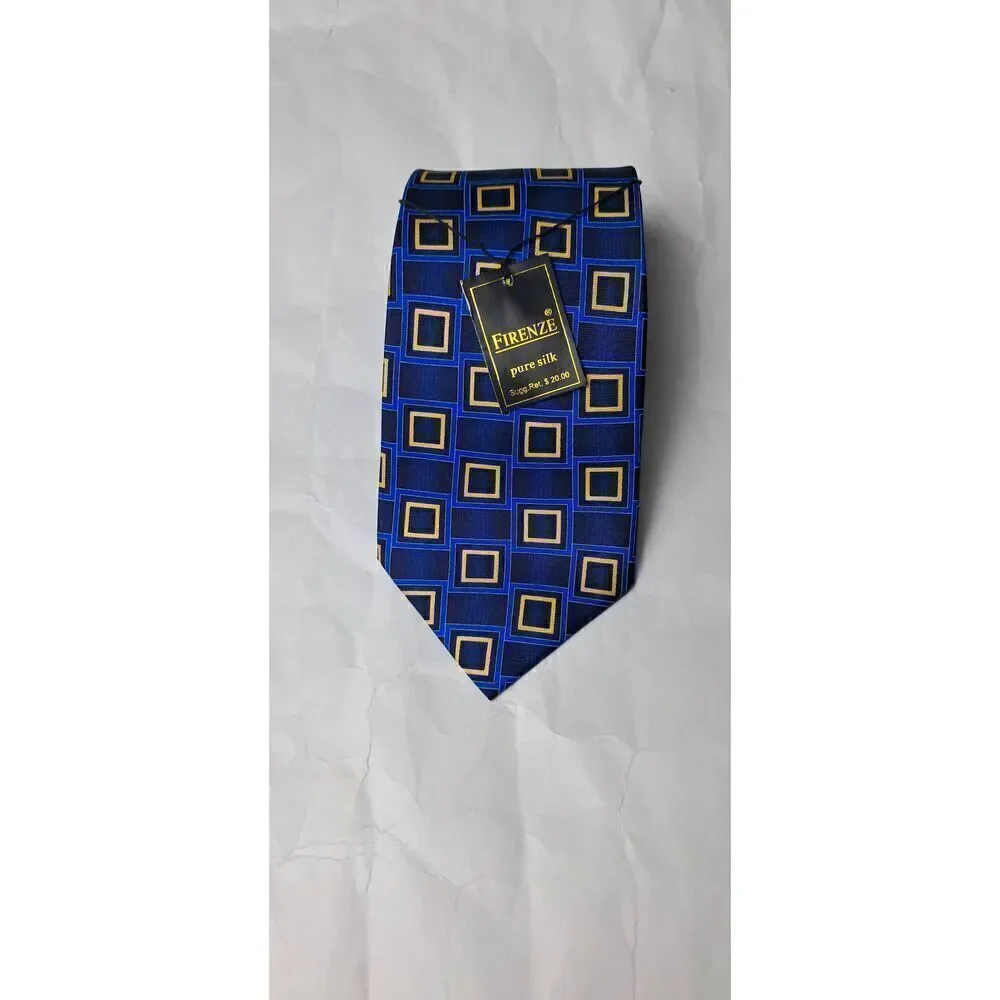 Firenze NWT Pure SILK Geometric Tie  L=56'  W=4'